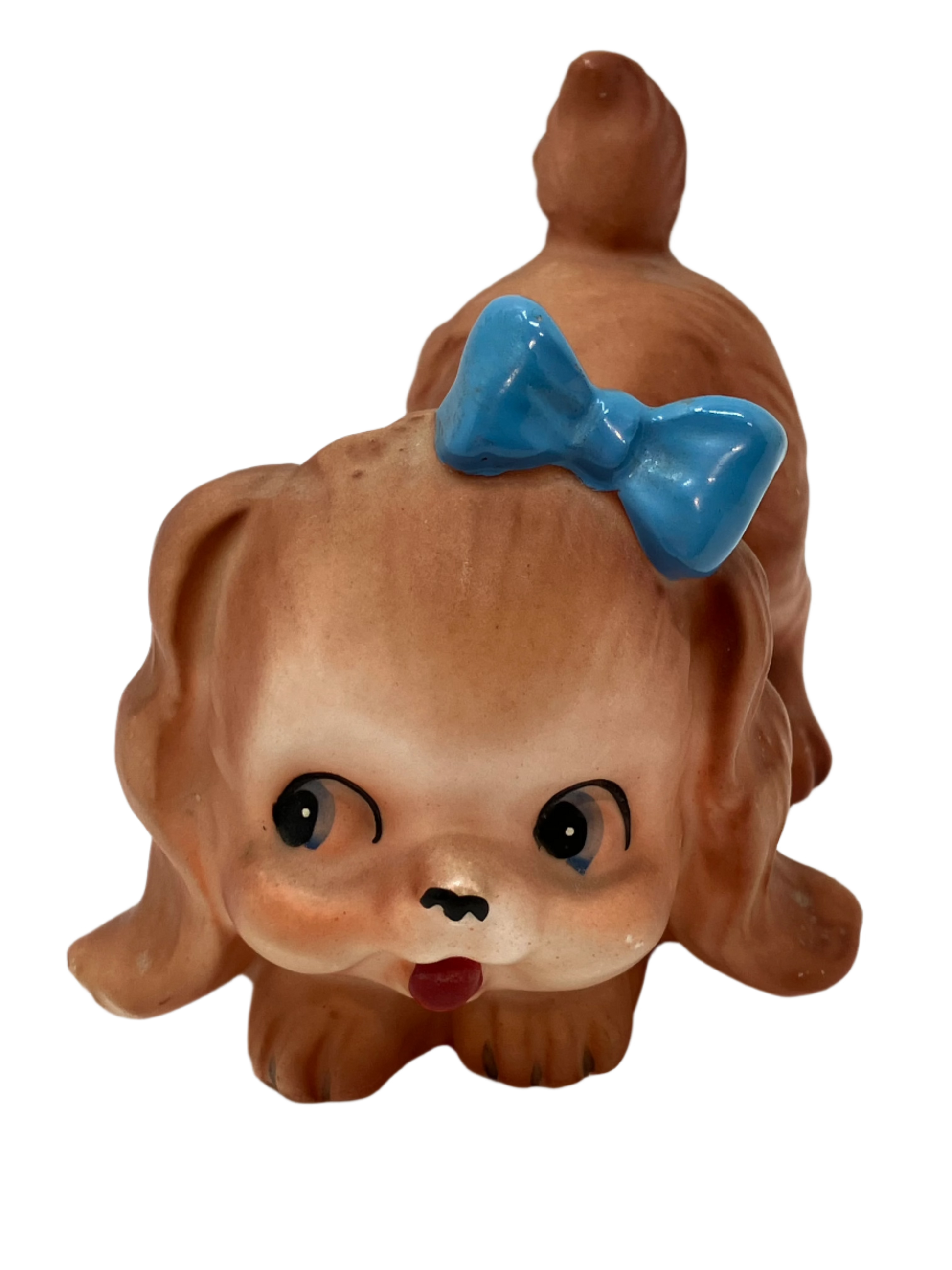 Vintage Napcoware Cocker spaniel Puppy with Blue Bow