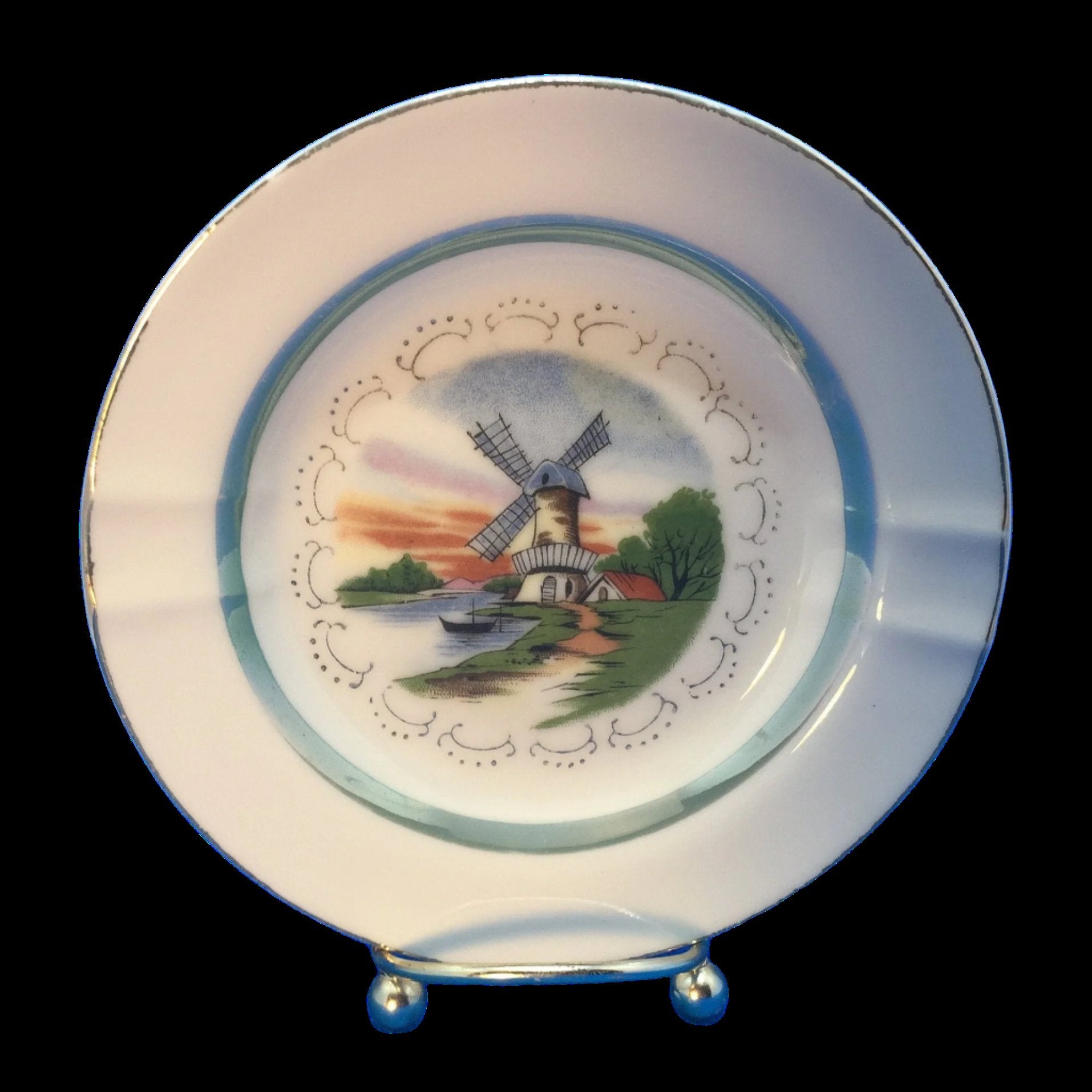Vintage Windmill Cabinet Plate 