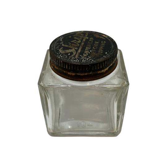 Vintage square glass ink bottle 