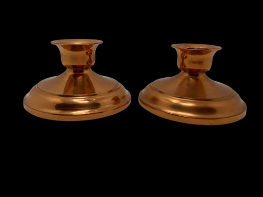 Vintage weighted copper candle holders