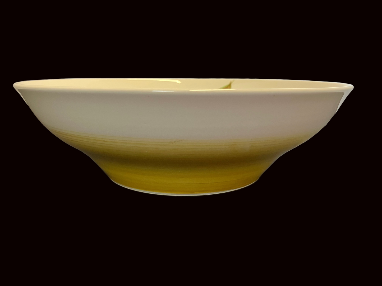 Vitrastone bowl Japan Ben Seibel design of pears and yellow and white sides