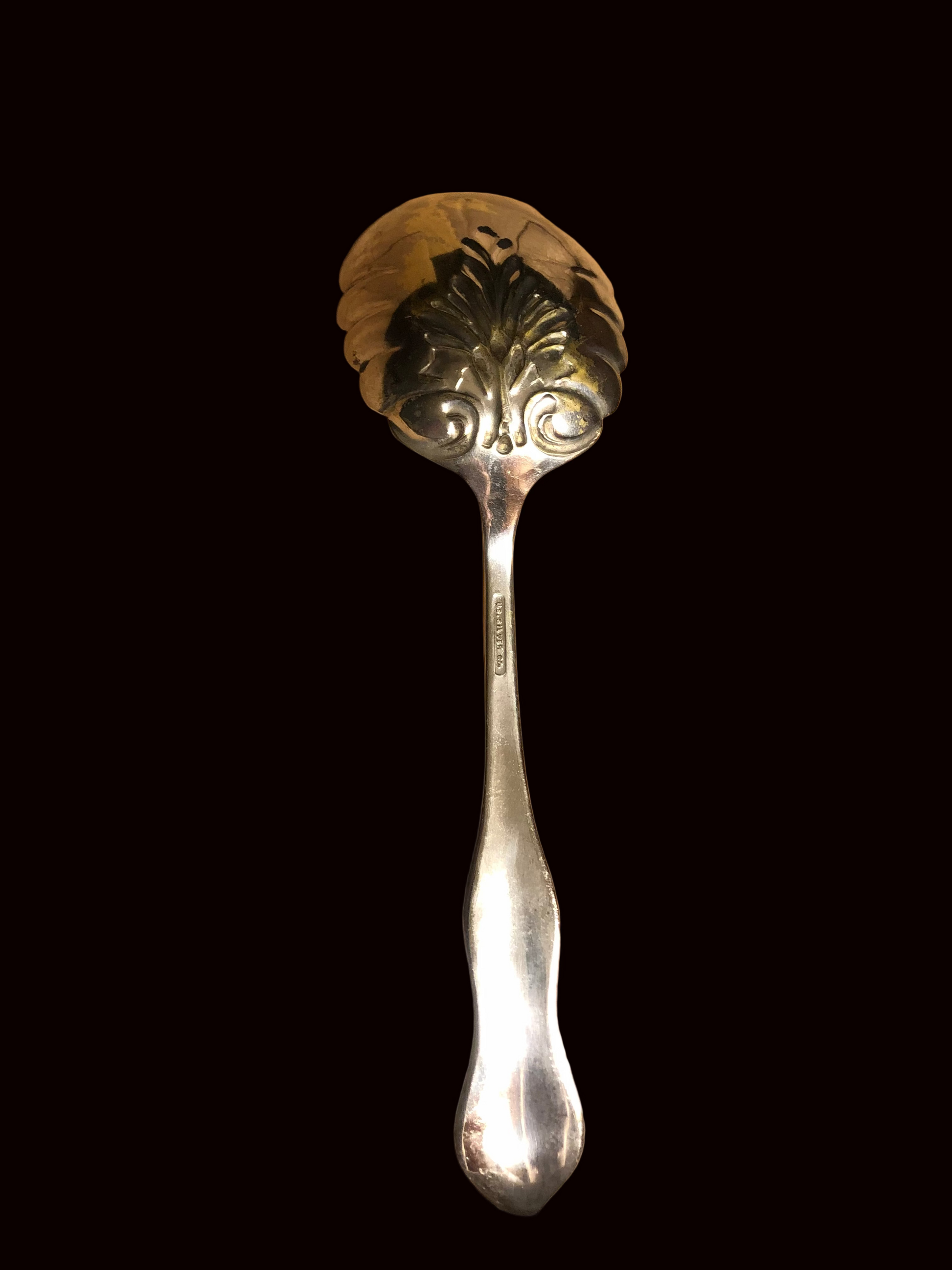 antique silverplate berry spoon