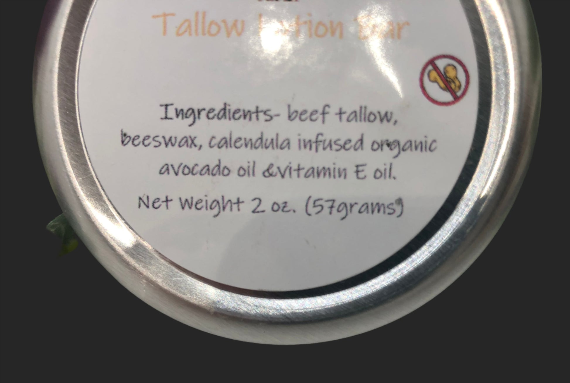 body lotion bar with beef tallow and beeswax - natural ingredients