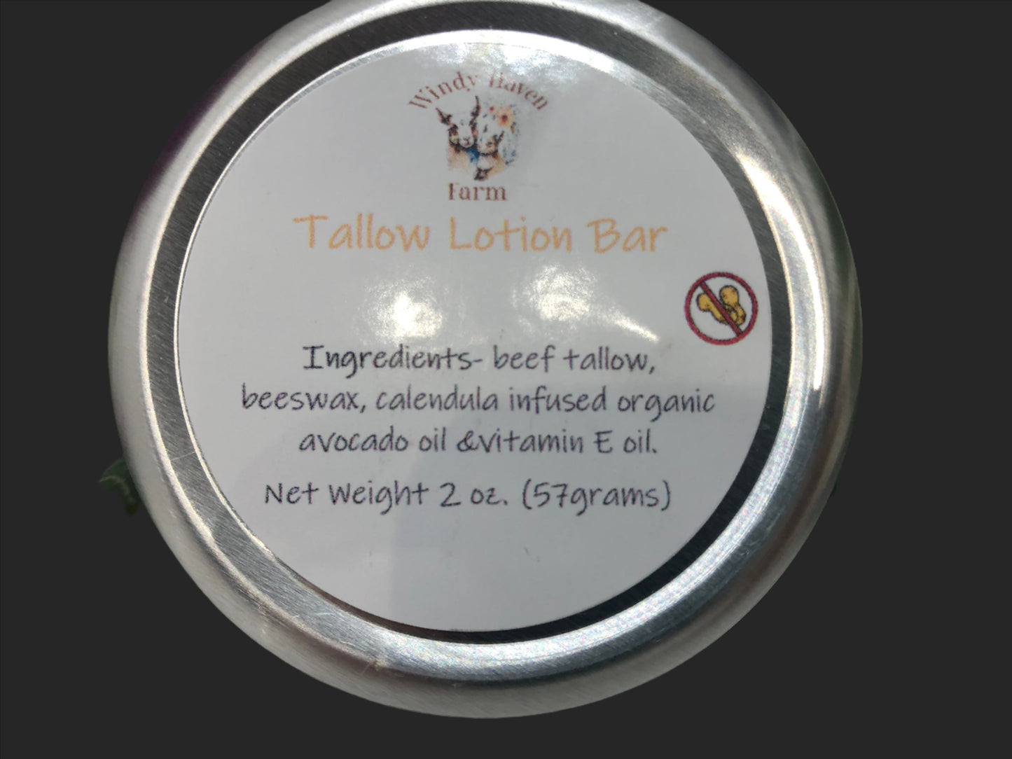 body lotion bar with beef tallow and beeswax - natural ingredients 2oz