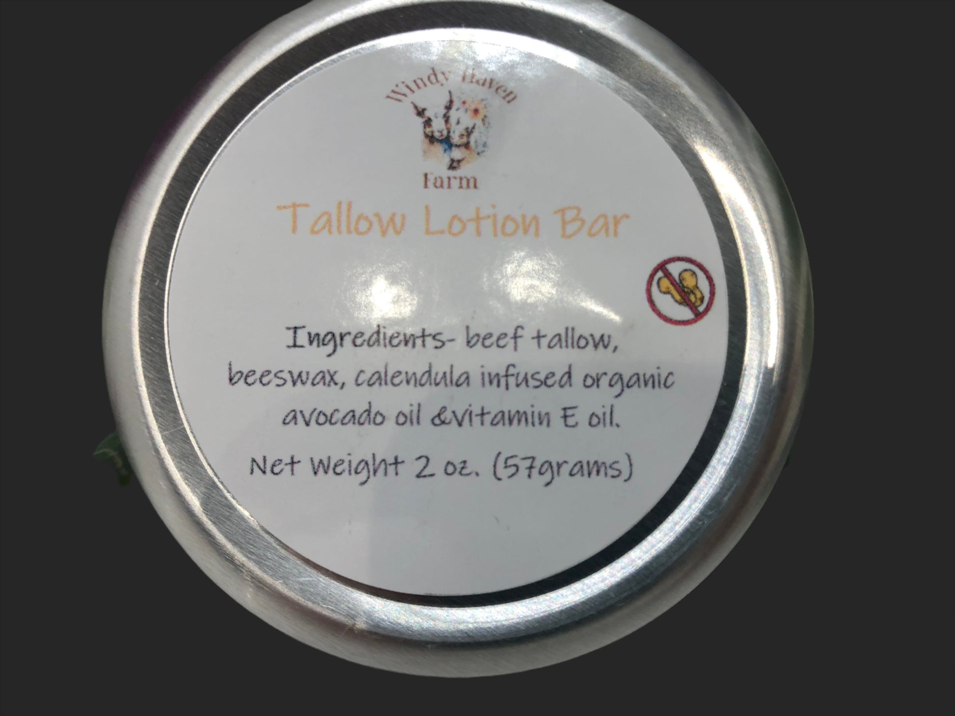 body lotion bar with beef tallow and beeswax - natural ingredients 2oz