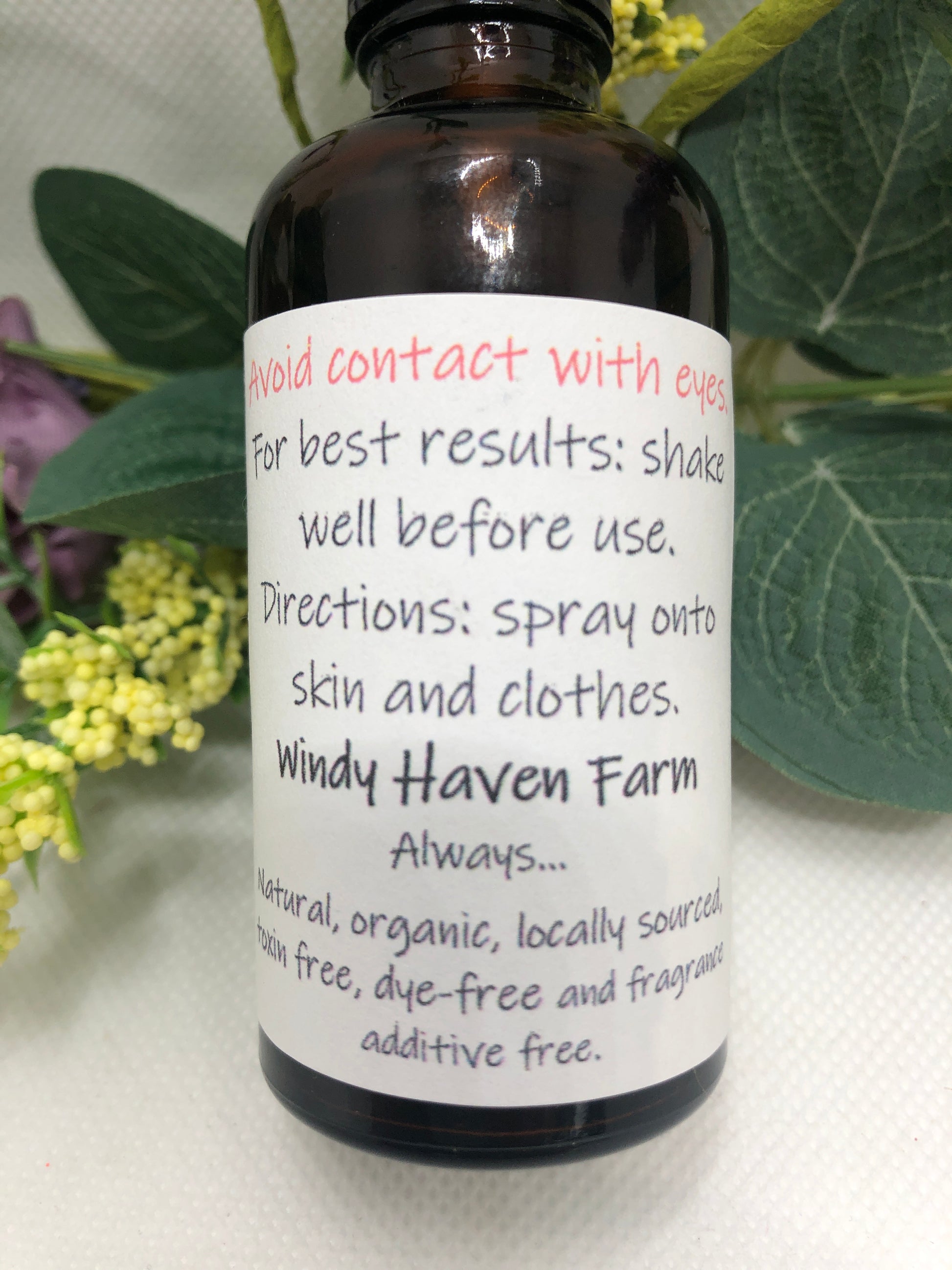 bug spray with citronella and other oils - back label 