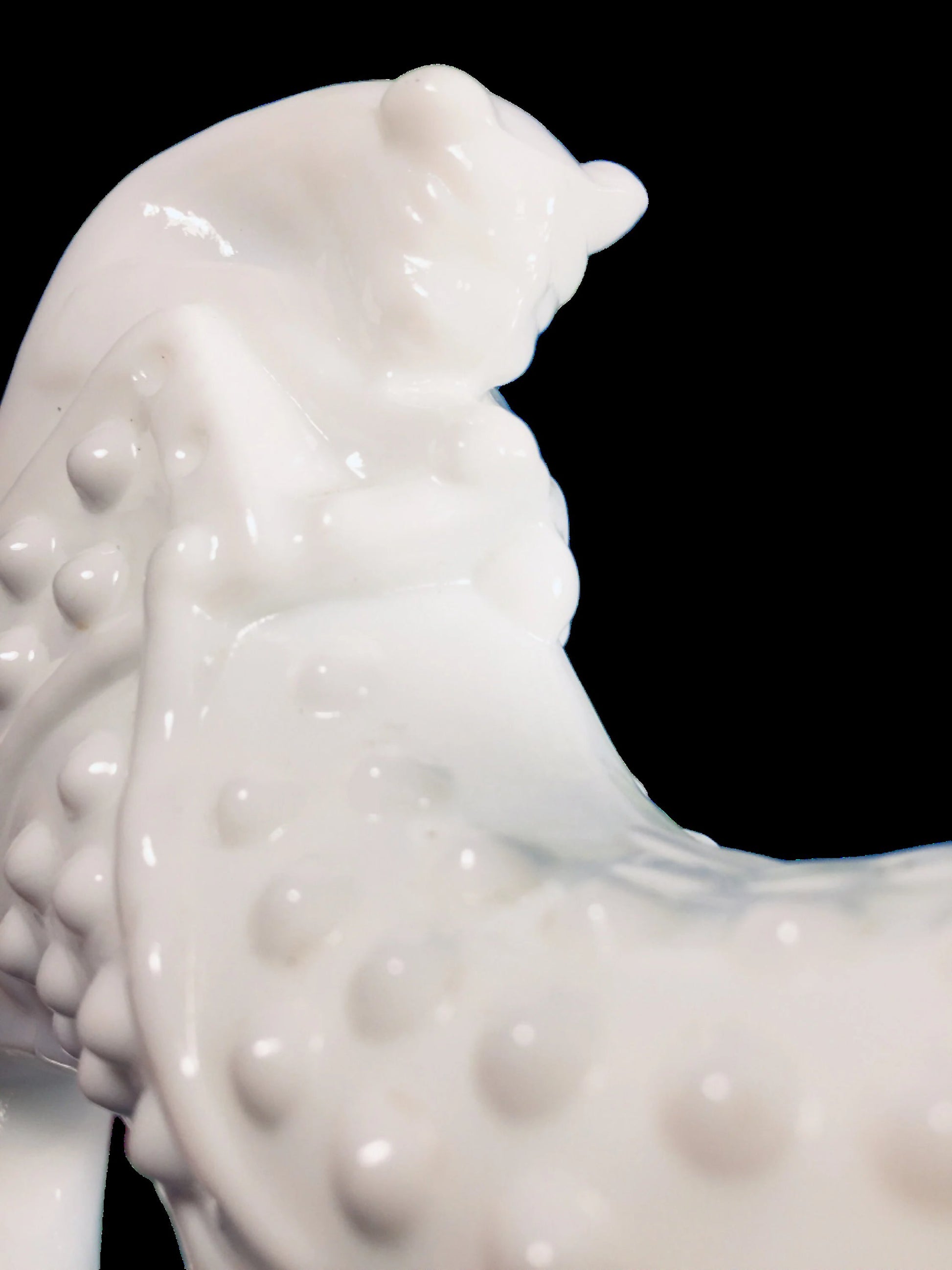Hobnail Milk Glass Kitten in Shoe