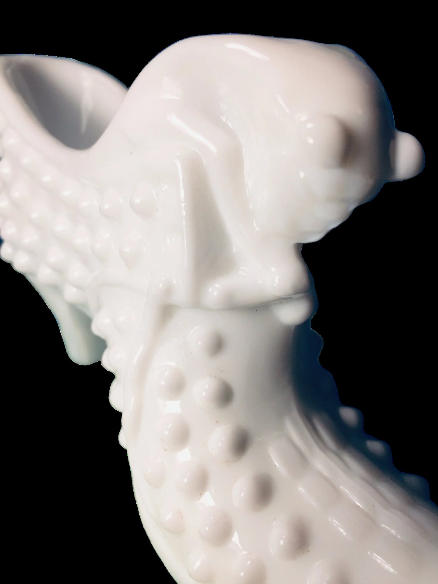 Hobnail Milk Glass Kitten in Shoe