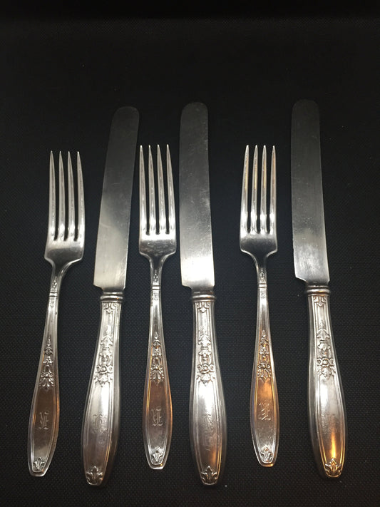 Roger Brother's Ambassador Silver-plate Trio of Knives and Forks