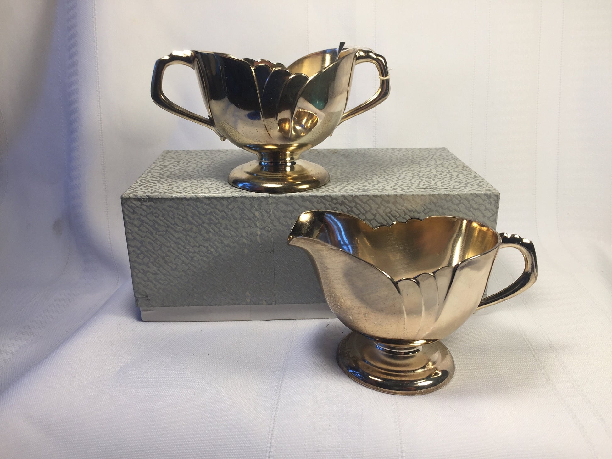 Mid Century Eleanor Claire Silver plate Sugar & Creamer