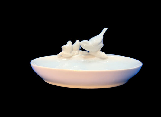 Gerold Porzellan Mother Bird and Chicks Trinket Dish Made in Western Germany