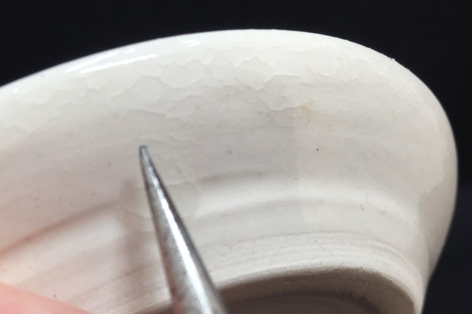 Pair of Blue Iris Pottery Spoon Rests