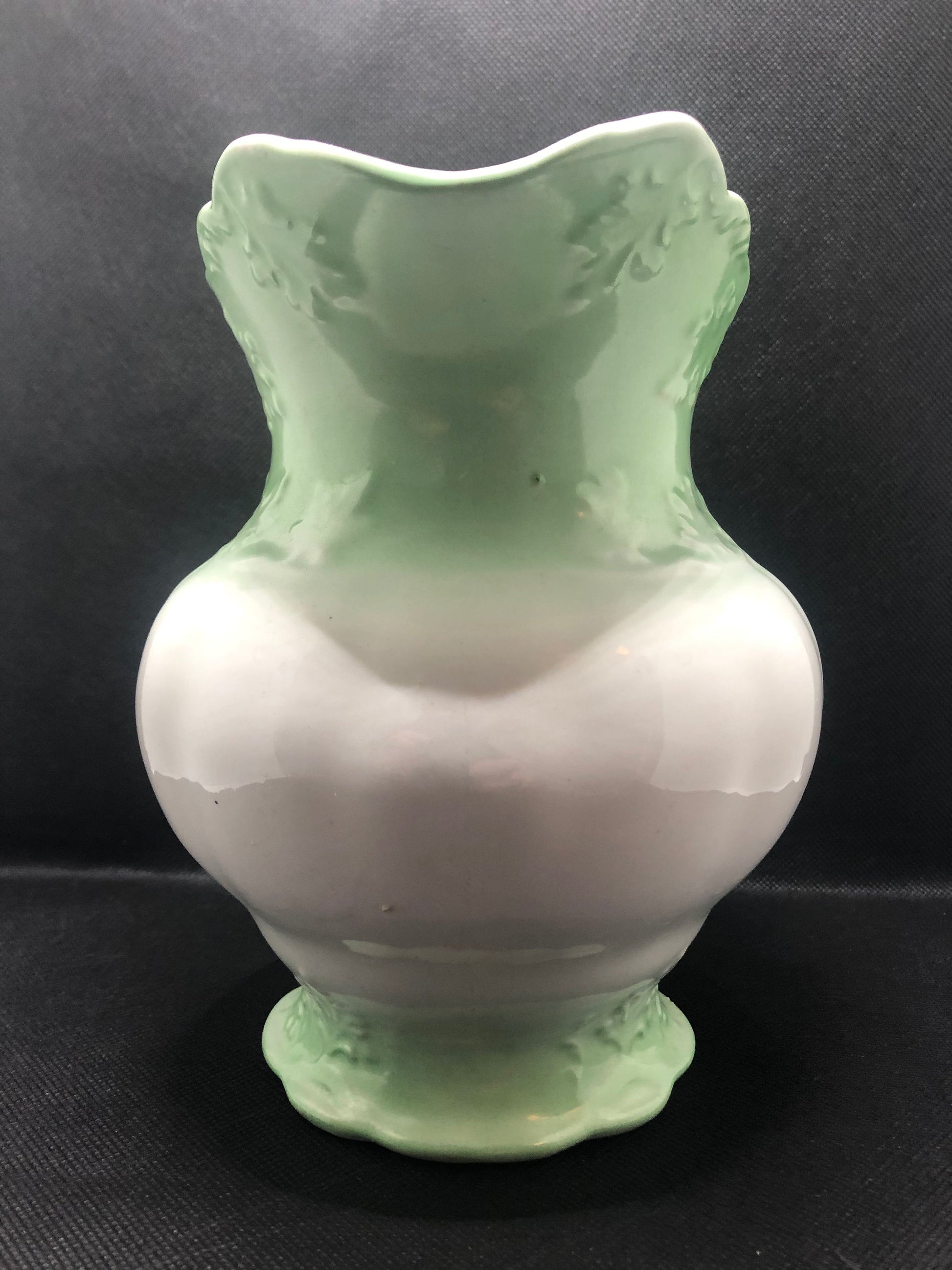 KTK Semi-Vitreous Pitcher with Embossed Leaf Design