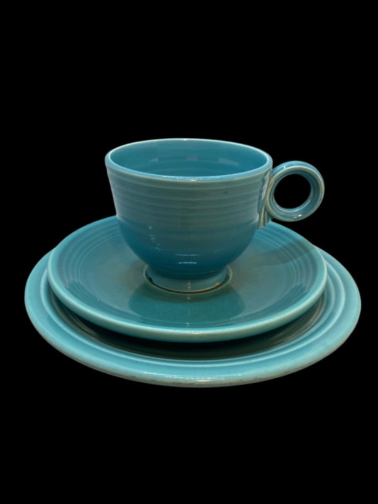 Vintage Turquoise Fiestaware Trio
