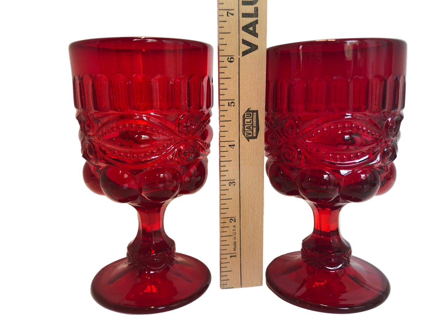 Vintage Eyewinker Ruby Water Glass Pair