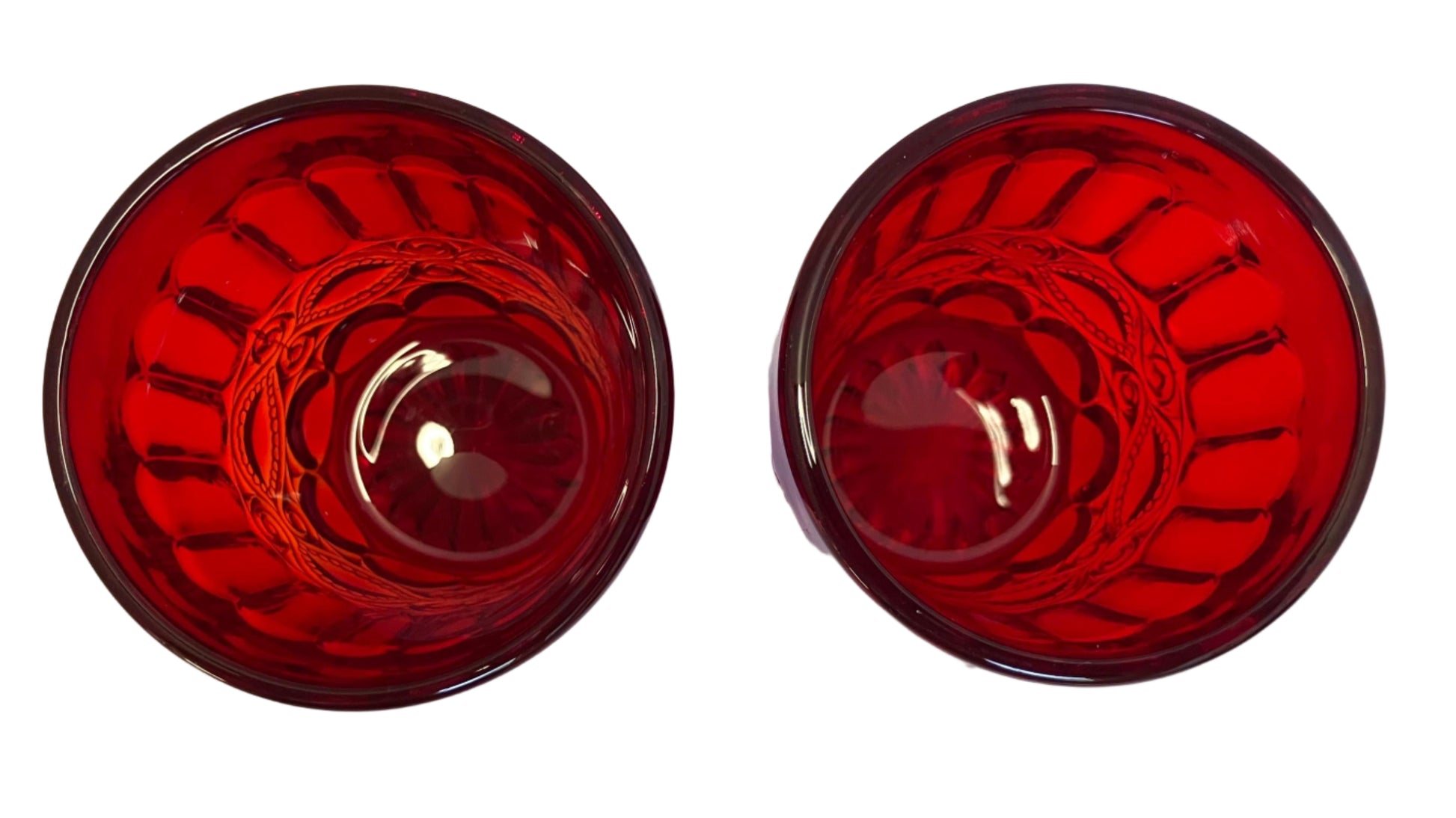 Vintage Ruby Eyewinker Tumblers – Set of 2