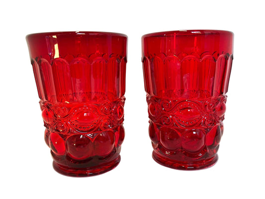 Vintage Ruby Eyewinker Tumblers – Set of 2