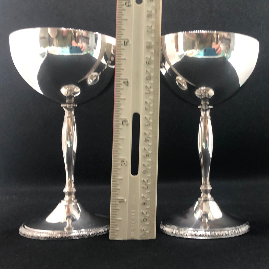 A Pair of Silver-plate Stemware