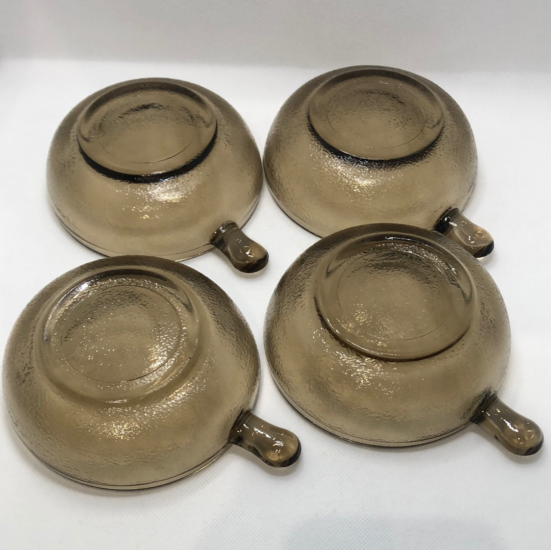 soup bowl handle smoky glass bottom view