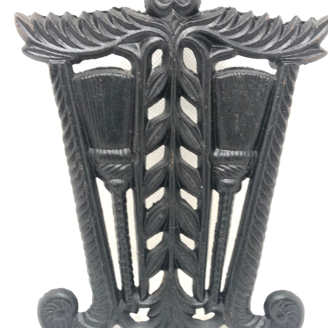 Trivet Cast Iron Grain and Tassel Design